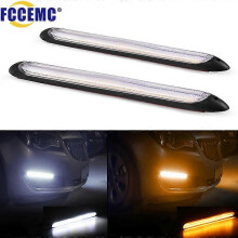2 Stück LED-Tagfahrlichter, kompatibel mit Autos, wasserdicht, universell, 12 V Gleichstrom, automatische Scheinwerfer, sequentielle Blinker, gelbes,