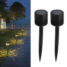 Solar Powered LED Path Lights, Low Voltage Landscape Lighting, Stainless Steel Outdoor Lighting compatible Garden, Path, Yard, Patio and Walkway (2 P