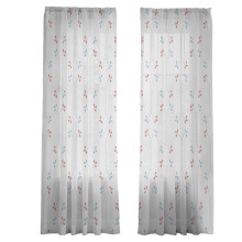Floral Pattern Window Curtain Polyester-flower 1 130x213cm