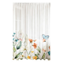 Ready To Hanging Leaf Designs Window Screen-Flowers 5 132x213cm