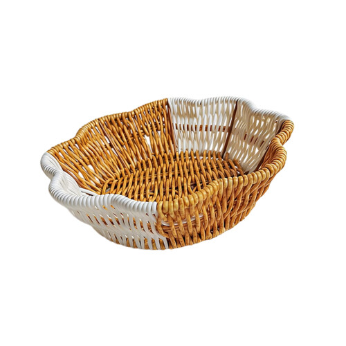 Elegant Double Compartment Fruit Basket User-plum bossom Small