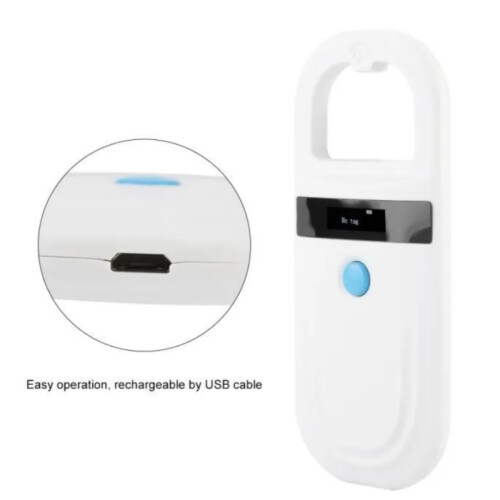 Lector de microchips para mascotas - Pantalla OLED - Recargable por USB - Compatible con FDX-B 1