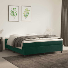 vidaXL sengestel uden madras mørkegrøn 160x200 cm fløjl