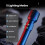 Azure Dragon Laser Cannon High-Intensity Flashlight, Handheld Rechargeable Zoom Long-Range Flashlight (Silver/Gold) 4