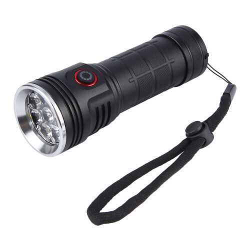 W5204 8 LEDs 3100LM High Brightness Rechargeable Flashlight(Black) 2