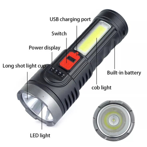 L-822 USB Rechargeable Floodlight Mini Portable LED Flashlight 1
