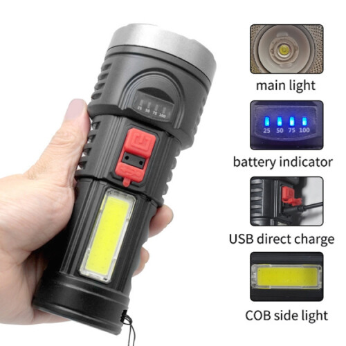 L-822 USB Rechargeable Floodlight Mini Portable LED Flashlight 2