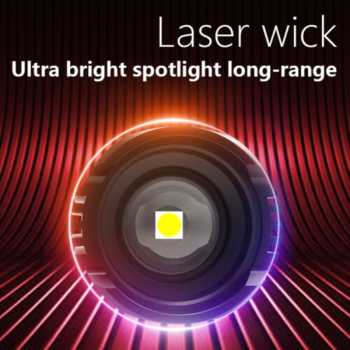 White Laser Wick LCD Digital Display Strong Light Rechargeable Portable LED Flashlight 2