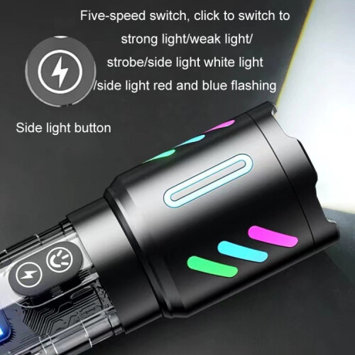 Type-C Rechargeable Outdoor Zoom Strong Laser Flashlight(519) 2