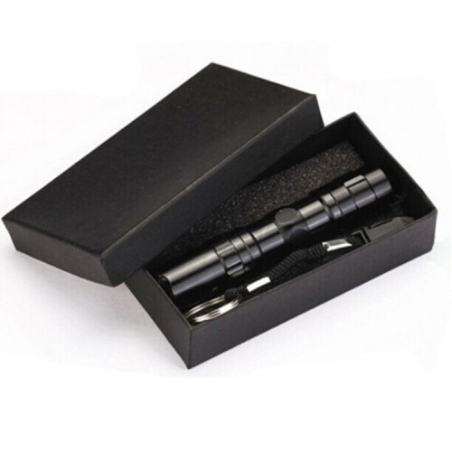 3W LED Mini Flashlight Light Torch Lamp with Strap(Black) 2