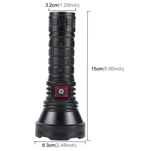 812-BT90 50W Spotlight 3000LM USB Rechargeable LED Flashlight(Black) 1