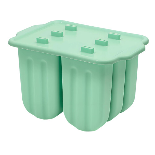 6 Cavity Silicone Ice Candy Molds Dishwasher Safe Easy-Green