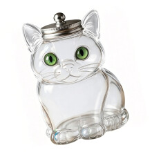 Elegant Cats Themed Glass Jar For Storing Cats Snacks Leakproof