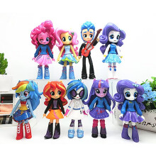 9 pcsRainbow Pony Girl Yunbao Biqi Ziyue Toy Model Doll Machine Twisted Egg Doll Model Ornament