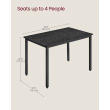 (Ebony Black,Ink Black) Dining Table, 70 x 110 x 75 cm, Kitchen Table for 4 People, Living Room Desk, for Dining Room, Kitchen,Rustic Brown