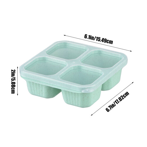 Lunchbox aus Weizenstroh mit 4 Fächern 2