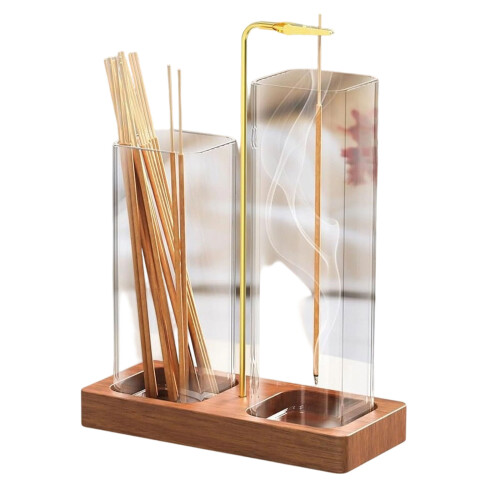 2 In 1 Scented Diffuser Glass Cup Holder Upside-Sapele wood