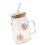 Glasbecher mit Holzdeckel und Strohhalm für Eiskaffee-Kamelie 1