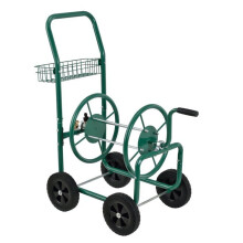 Enrouleur de tuyau d'arrossage 3/4 pouce métal 92 cm vert 03_0001641