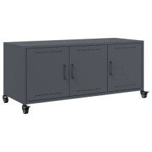 Mobile TV - HELLOSHOP26 - Multimediale - Acciaio antracite - 3 porte - 4 ruote