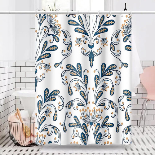 Abstract Damask Shower Curtain 180x180cm Polyester 1