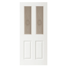 PREMDOR 4 Panel 2L Patterned Glass Internal Hollow Core Door