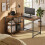 VASAGLE (Rustic Brown) Corner Computer Desk with Adjustable Storage Shelves, L Shaped Gaming Table for Office 4