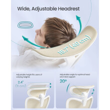 (Sand Beige) Ergonomic Office Chair, Computer Desk Chair, Adjustable Lumbar Support and Headrest, 150 kg Weight Capacity, Height Adjustable