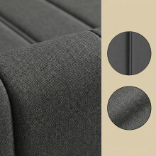 (Slate Grey) Double Bed Frame, 135 x 190 cm, with Upholstered Headboard, Metal Bed Frame, 500 kg Weight Capacity, Easy Assembly