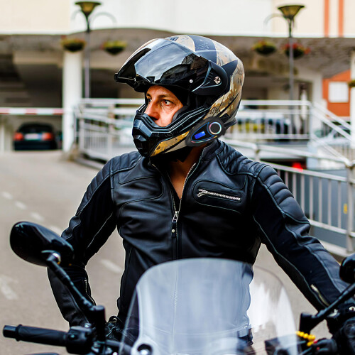 Helm Headset ABS Schwarz Motorradzubehör Mit Mikrofon 2
