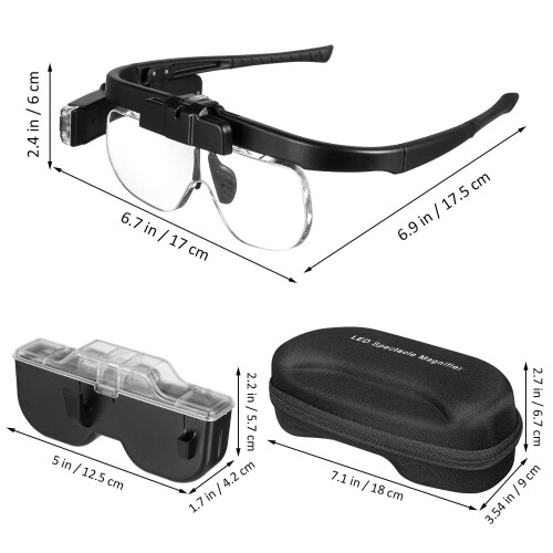 180% Magnifier Glasses with LED Light for Reading Sewing Loupes 1