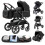 Cochecito 3 en 1 - ALYIKOU - Negro - Plegable - Mango Ajustable - Reversible 1