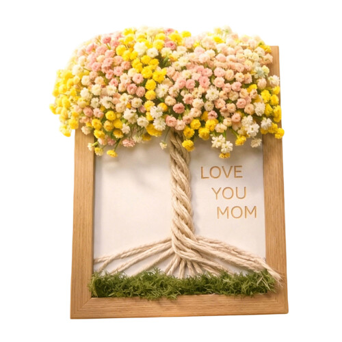Creatief doe-het-zelf bloemenframe voor moeder verjaardag-C