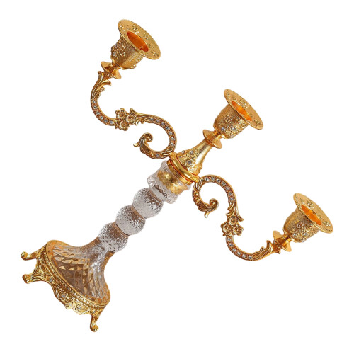Candlestick Holders Cast Iron Taper Candle Holders Table-gold 3
