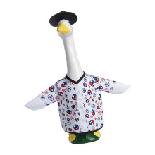 Football Porch Geese Outfits for Cement Geese-red white blue