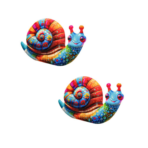 Ensemble de 2 décors métalliques créatifs en forme d'escargot-2