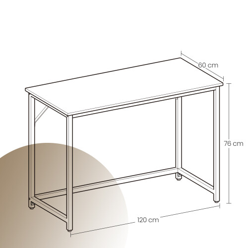 VASAGLE (Maple White, Cloud White) Computer Desk, Home Office Desk, for Work Study, for Bedroom Dorm Small Spaces 1