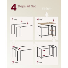 (Camel Brown, Ink Black) Computer Desk, Office Desk, Modern Style, for Study, Bedroom, Living Room, 120 x 60 x 76 cm