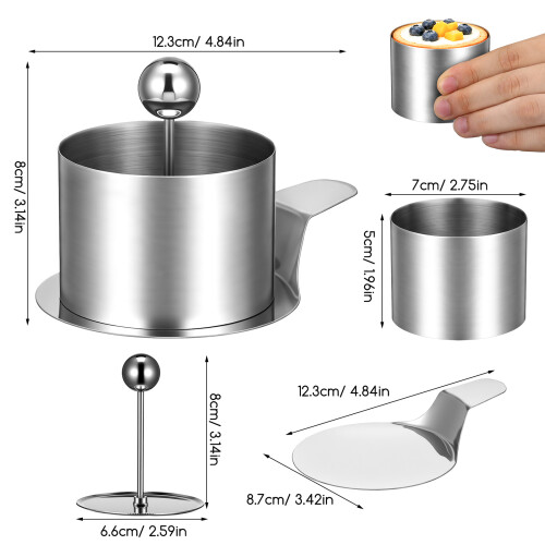1Set Silver Stainless Steel Cake Ring Mold for Baking Mousse Desserts 1