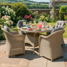 Oseasons Sicilia Rattan 4 Seat Dining Set in Sandy Oak