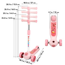 Kids Three Wheeled Height Adjustable Scooter for Toddler