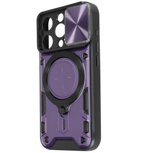 Etui - AVIZAR - iPhone 15 Pro - Integreret kamerabeskyttelse - Magnetisk ring - Lilla 1