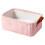 Foldable Organizer Bin With Leather Handle Flannel-M Pink 1