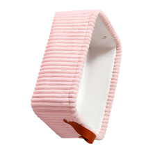 Soft Flannel Fabric Storage Box For Clothes And Blankets-S Pink