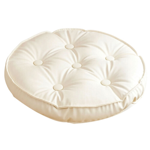 Multipurpose PU Leather Seating Cushion Round Floor-of1f white1