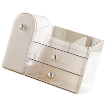 Makeup Organizers with Brush Holder for Vanity Skin Care-White