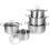 5 Sets Removable Cookware Stainless Steel Double Ear Soup Pot 10