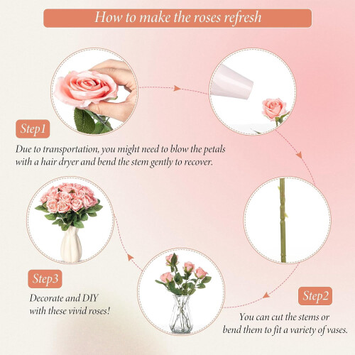 20 rose artificiali in seta nera con steli lunghi 2
