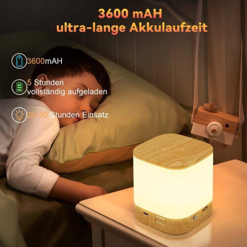 Φωτιστικό κομοδίνου LED - NETTLIFE - Επαναφορτιζόμενη 1800mAh - Ρυθμιζόμενη 1