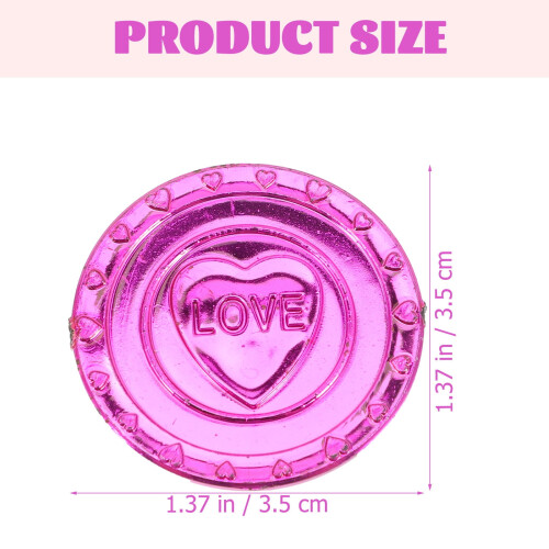 100 Red Plastic Love Coins for Valentine's Party Decor 1